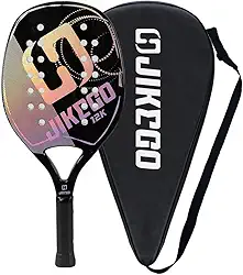Raquete de Tênis de Praia em Fibra de Carbono 12K, EVA Core Spin, Fibra de Vidro Profissional (JKB003-12K)
