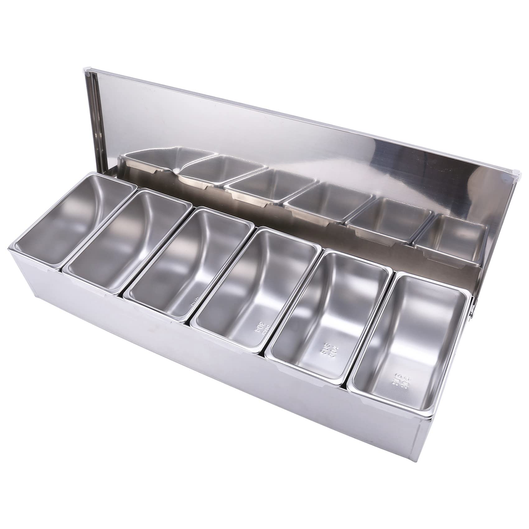 2X Rostfreier Stahl Gewürz Box Restaurant Chef Gewürz Box mit Deckel Aufbewahrung Box Haushalt Gewürz Behälter