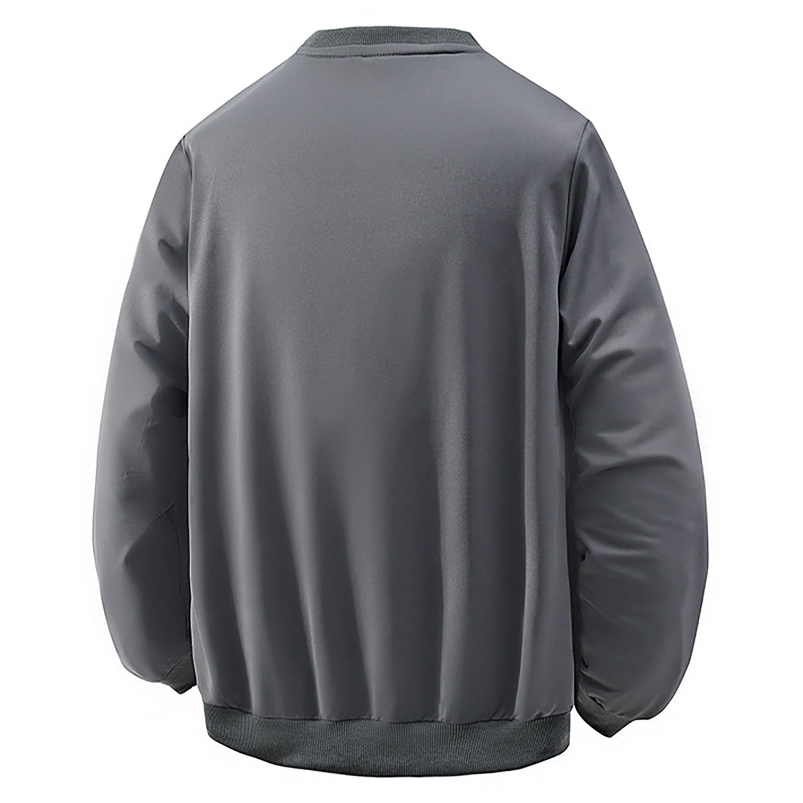 Chaquetones Hombre Invierno Camiseta De Manga Larga para Hombre, Cuello Redondo, Versátil, Informal, Sin Capucha, Primavera Y Otoño Top Fitness Muscle Fit Ropa Running Chaqueta