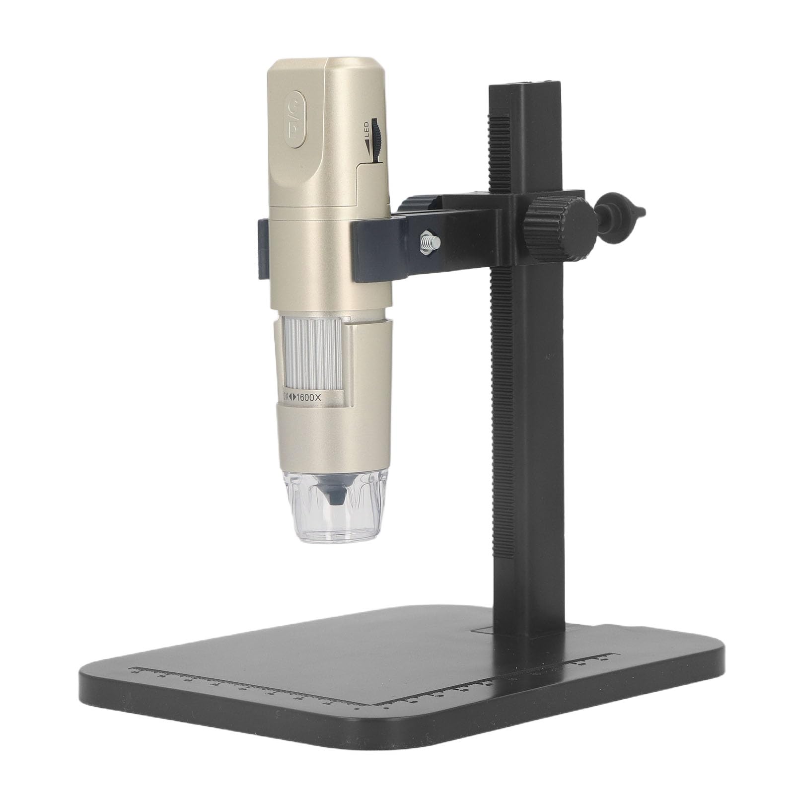 Microscopio Digital WiFi 1600X, Cámara de Microscopio USB Inalámbrica con Soporte Ajustable, 1080P HD de Mano para Inspección de PCB de Plantas, 8 Luces LED Recargables