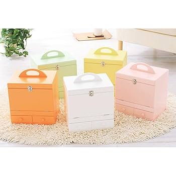 Amazon | 【コスメボックス】三面鏡付き！5色から選べる
