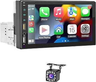 FINYQBET Multimidia Automotivo 7", com CarPlay Sem Fio, Câmera de Ré