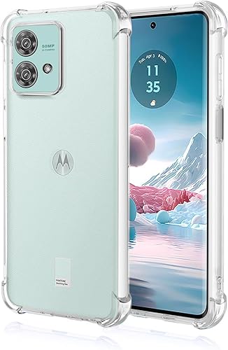 Funda para Motorola Edge 40 Neo, esquinas reforzadas transparentes transparentes de poliuretano termoplástico (TPU) para Motorola Edge 40 Neo (2023)