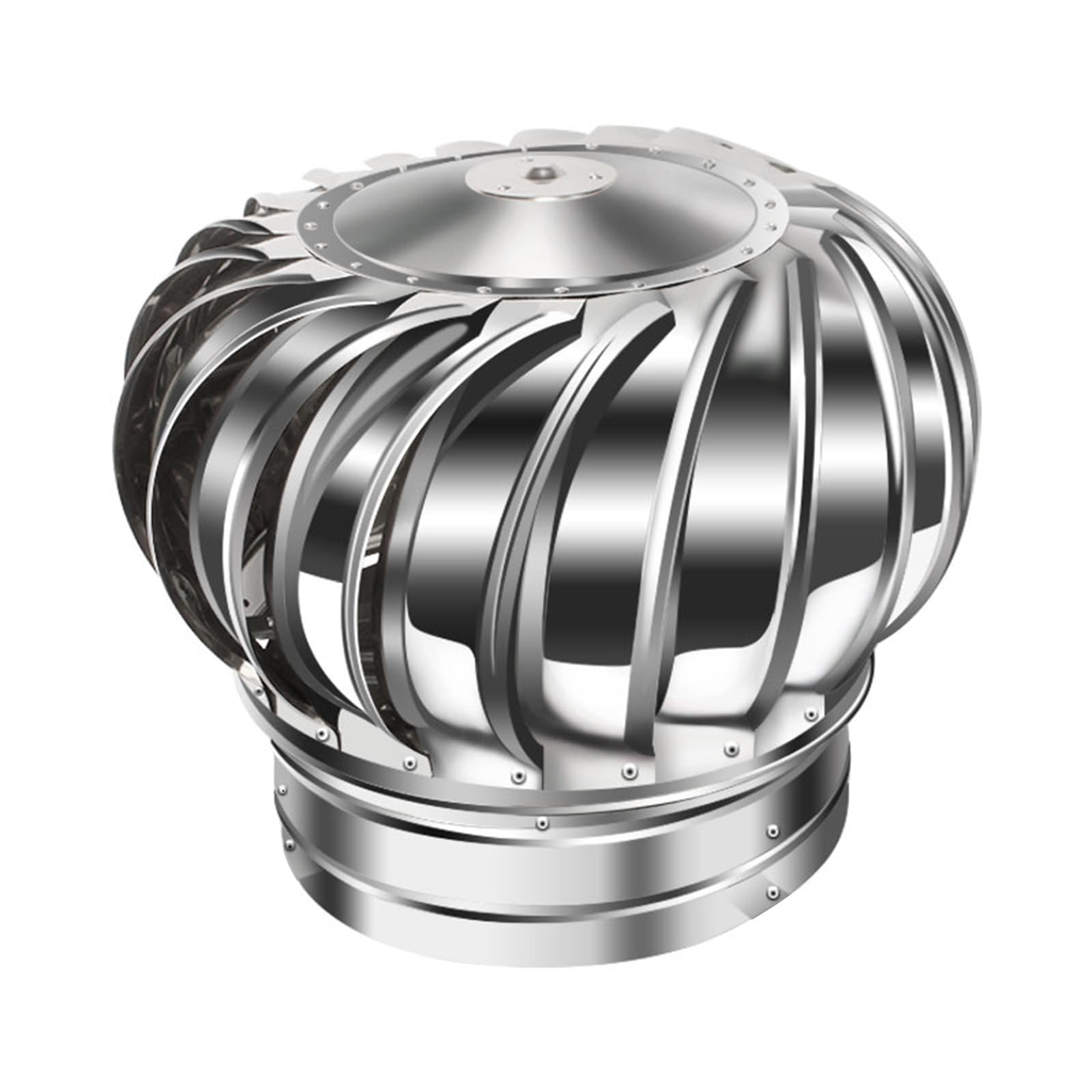 WEKONUMEX Chimney Spinner Cowl, Rotating Chimney Cowl Cap Stainless Steel Flue Pipe Cover Silver Multiple Sizes(110mm)
