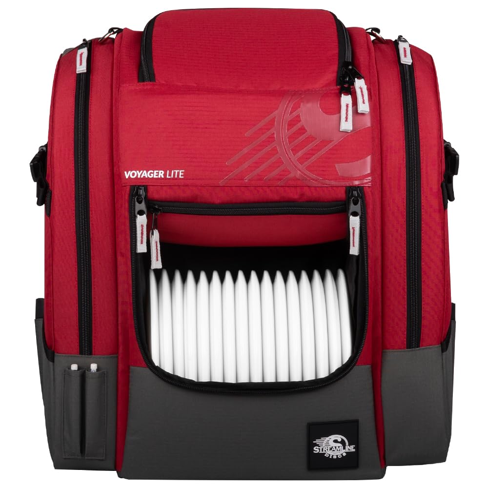 Streamline Discs Voyager Lite Backpack Disc Golf Bag (Burgundy/Dark Gray)