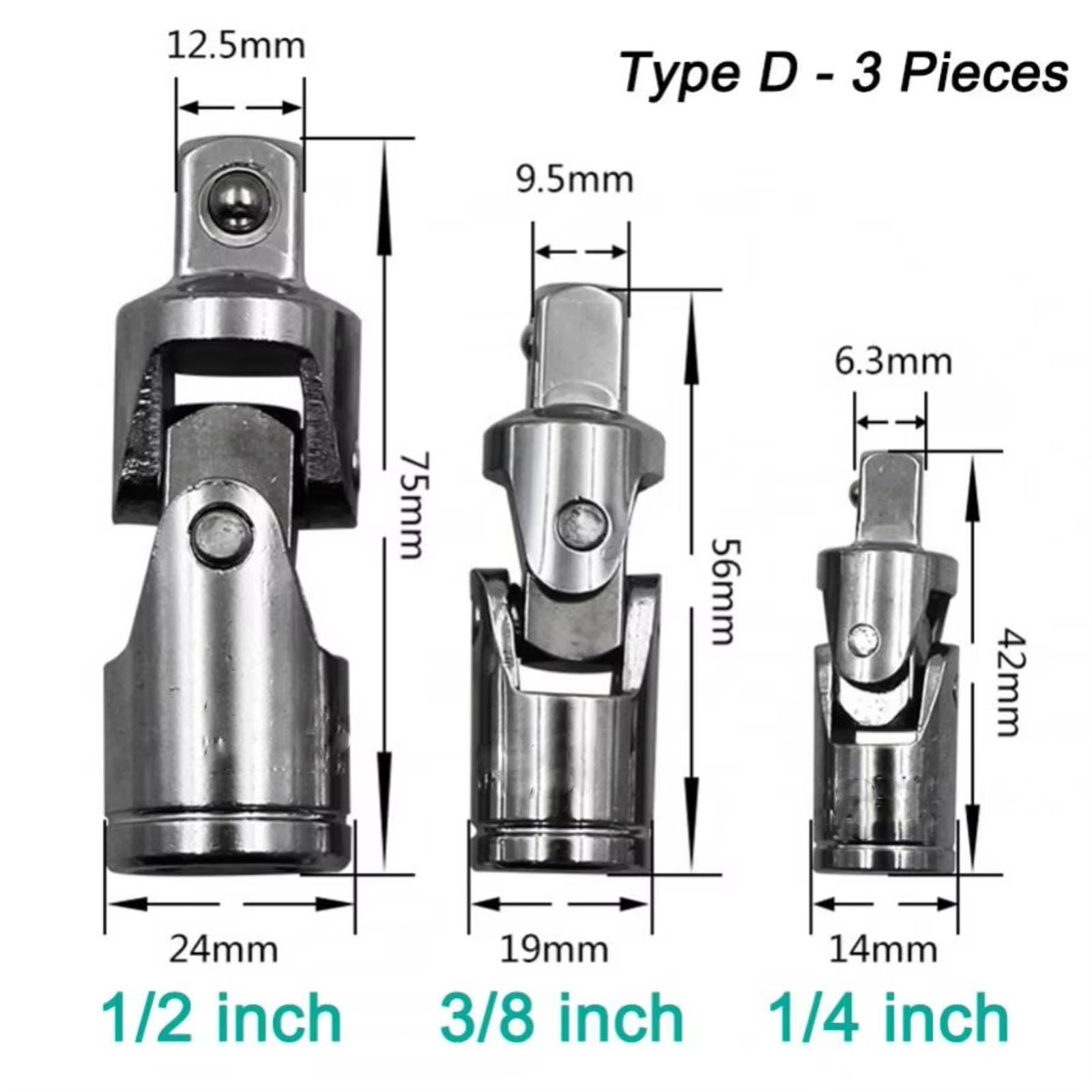 Adaptador Enchufe Oscilante Impacto Aire para Automóvil Llave Vaso para Bujía Junta Giratoria Herramienta Manual 1/2 3/8 1/4 Pulgadas Juego de Llave para Bujías