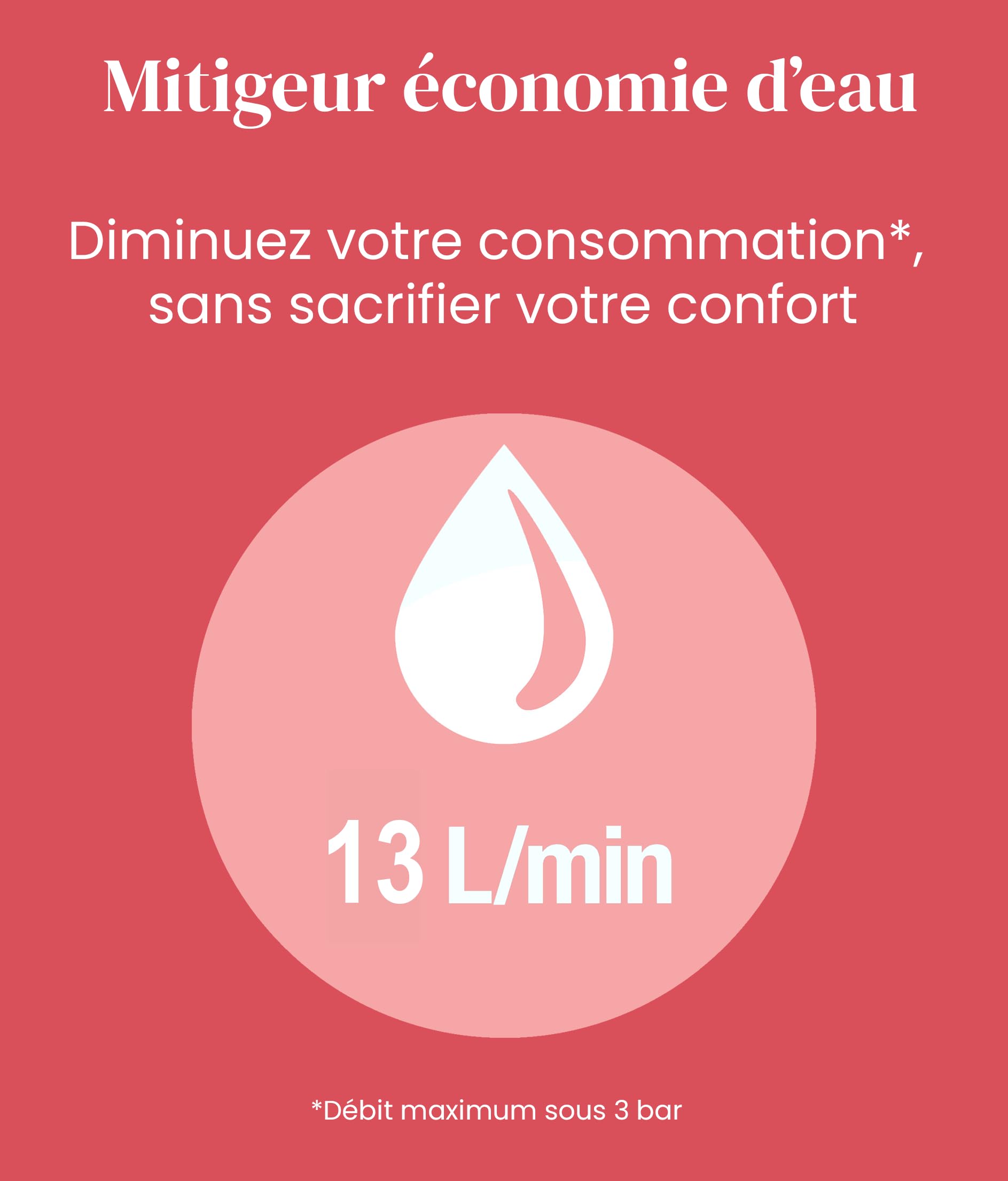 Jacob Delafon Mitigeur de Douche Mural Thermostatique Oscar, Chrome | Butée de sécurité à 38°C. Poignées en métal facetté. Débit 12 L/min