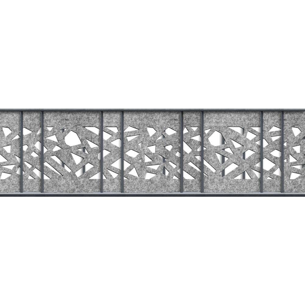 zaunzu Sichtschutzstreifen Design Vlies – für Doppelstabmatten, Hellgrau, 2,6 m