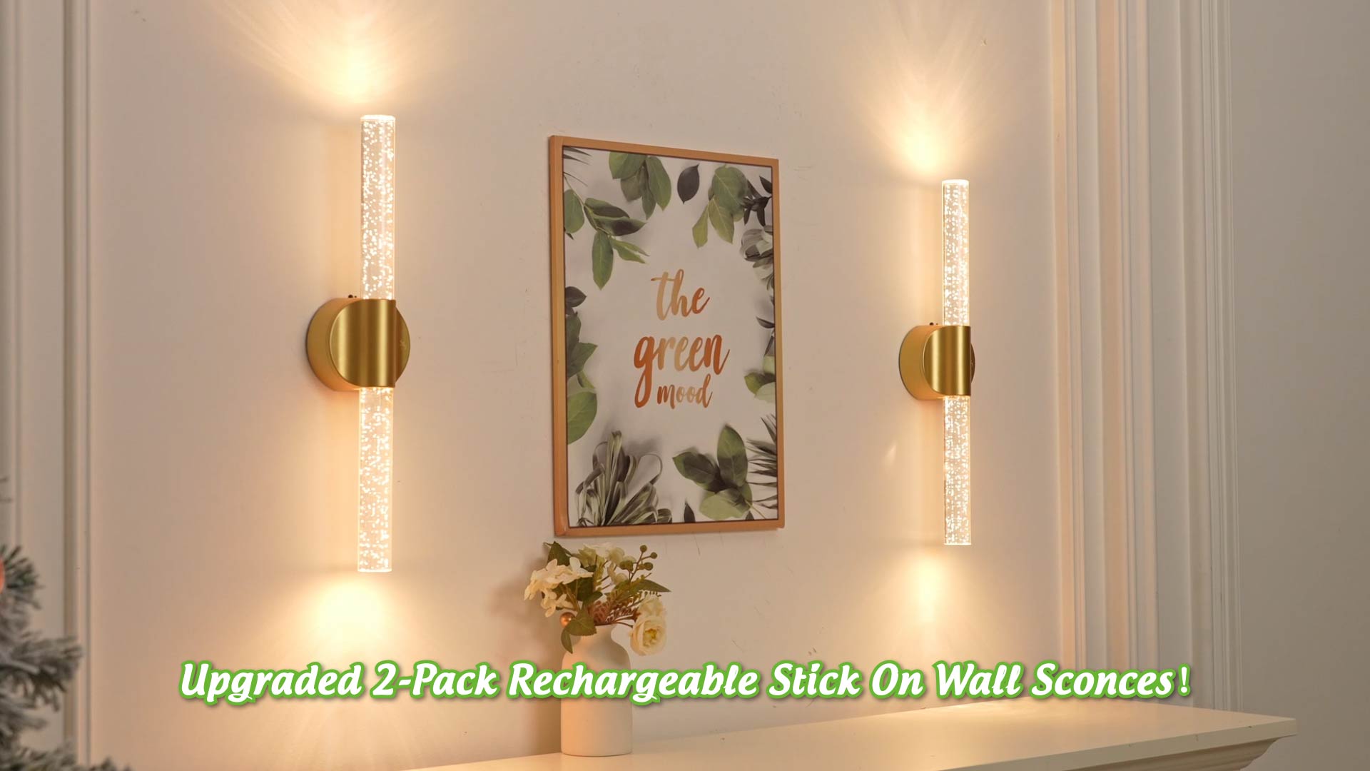 Image of VerRon Peel and Stick Rechargeable Magnetic Wireless Wall Sconces Set of 2