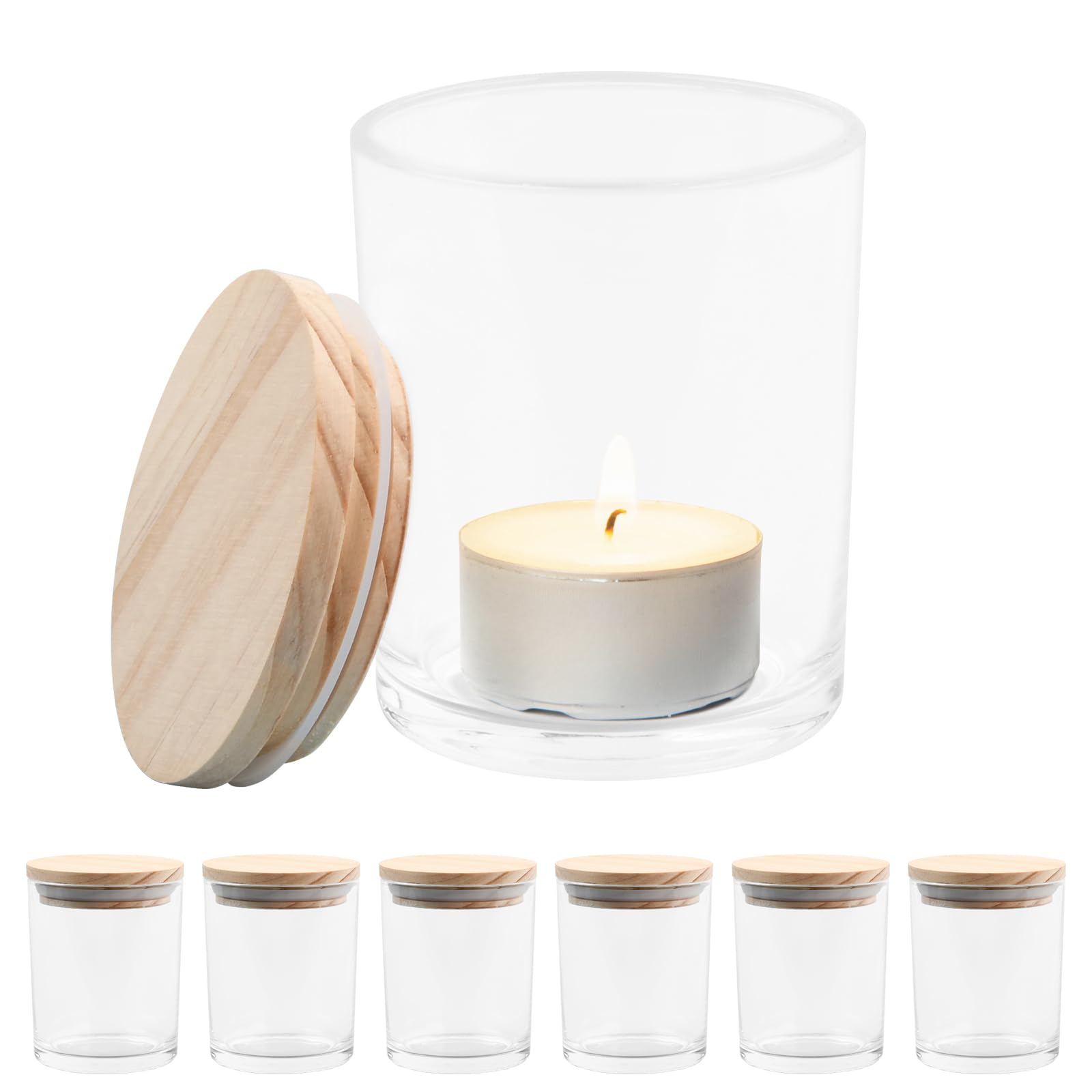 Lot De 6 Bougeoirs Verre Votifs – Photophores Transparents Pour Bougies Chauffe-Plat & Piliers, Déco Élégante