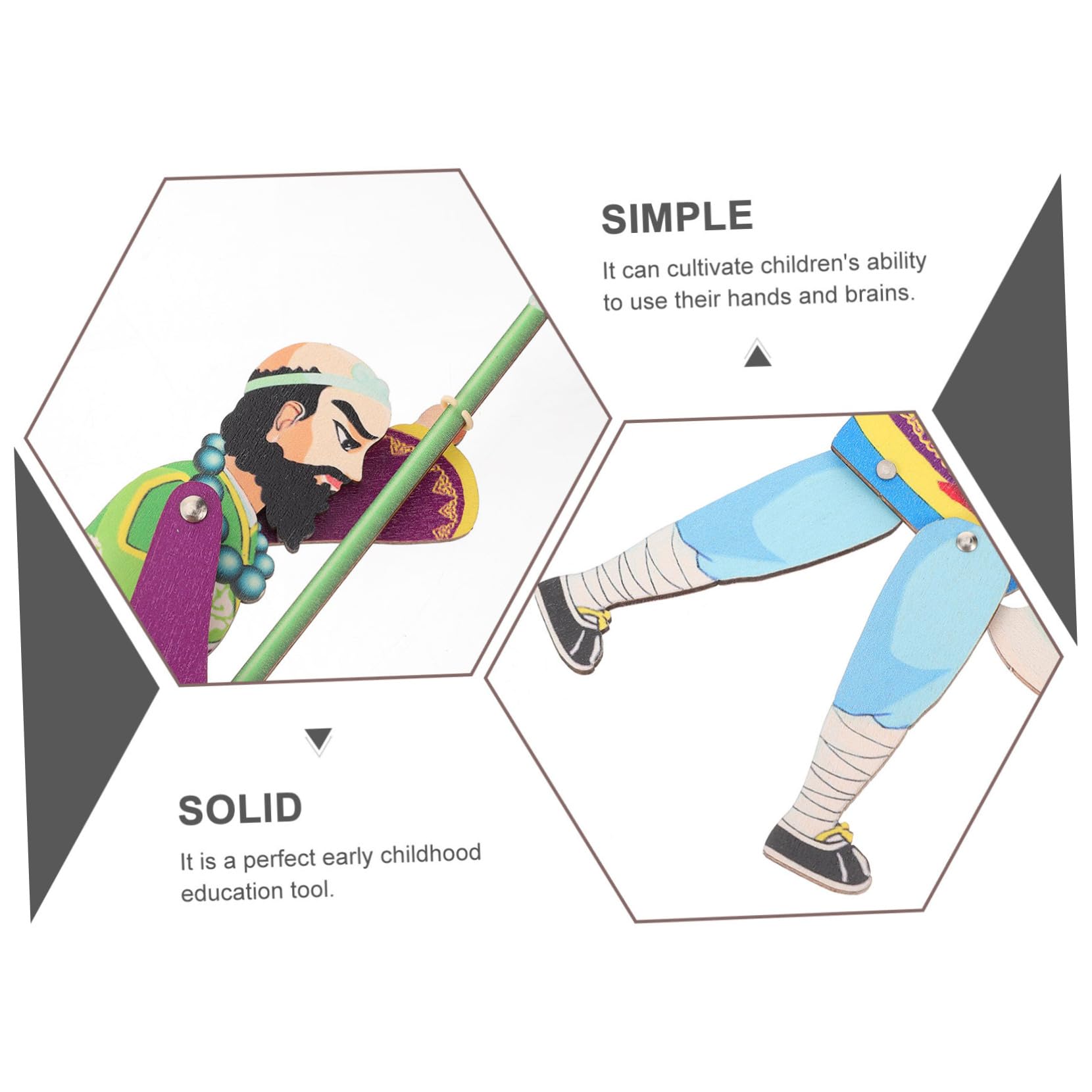 Toyvian 5juegos Kit De Títeres De Sombra para Juguete Educativo De Jardín De Infancia Artesanía Tradicional Personaje De Viaje Al Oeste Materiales De Premium Fácil De Montar y Decorar