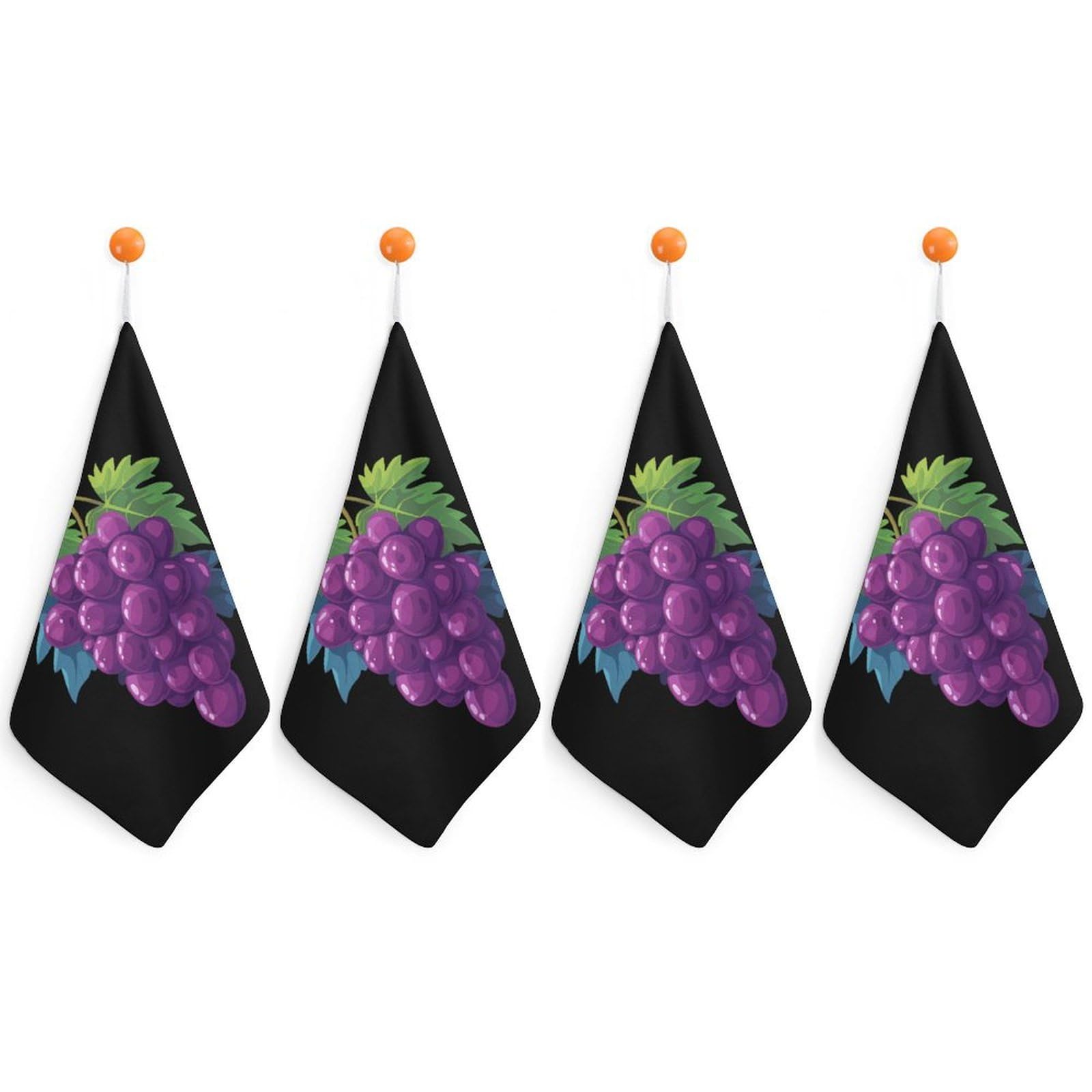 CGSBNGHA Grapes Hand Towel Hanging Face Towels Cleaning Cloths Handkerchief for Bathroom Kitchen