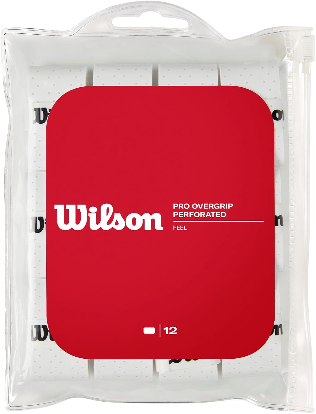 WILSON Sporting Goods Perforated Pro Overgrip (12-Pack), White (WRZ4006WH)