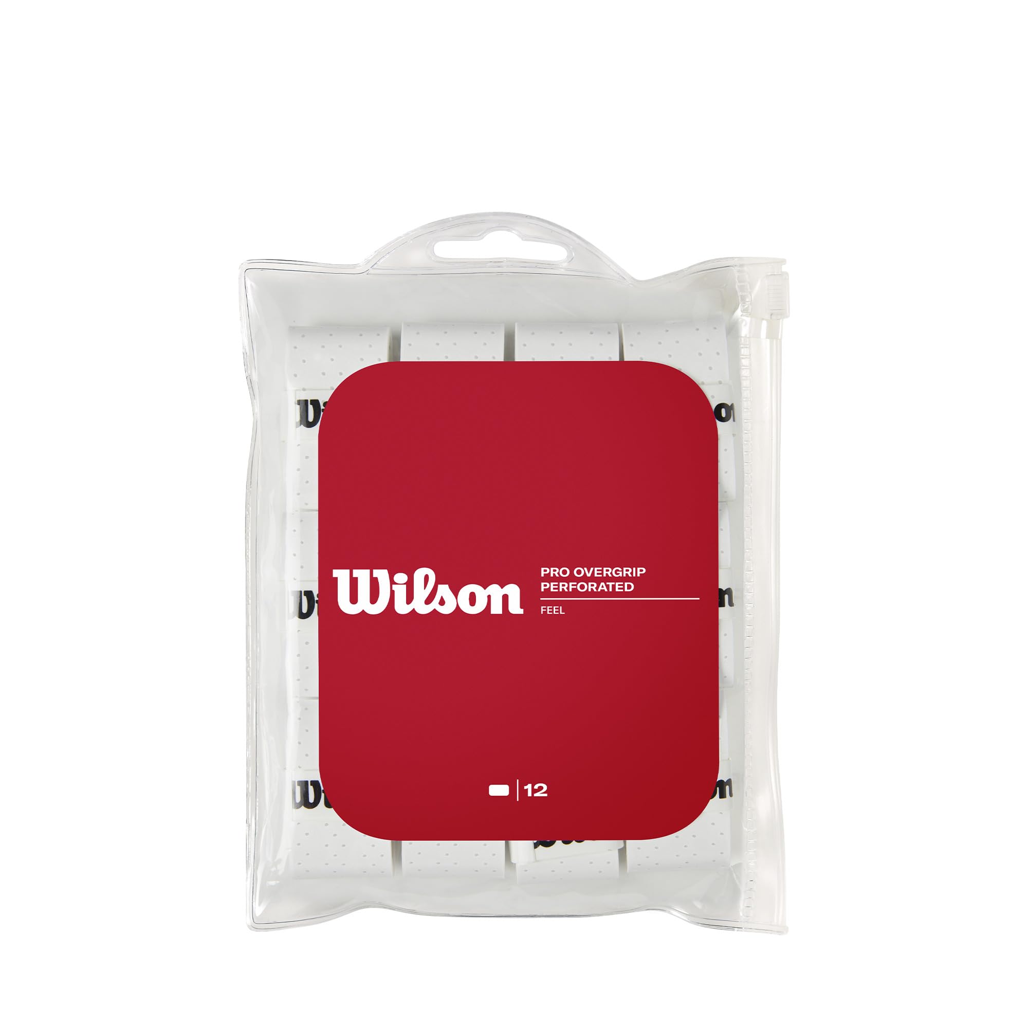 WILSON Bande de Maintien Pro Overgrip Perforated, Unisexe, Blanc, 12 Pièces, WRZ4006WH