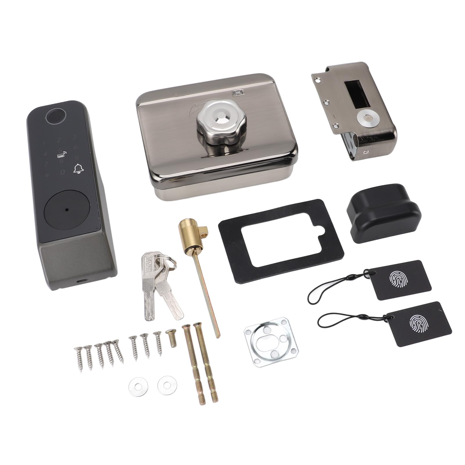 Haofy Cerradura Puerta Inteligente con Huella Digital y Tarjeta Contrase?a Seguridad IP66 para Exterior Interior Control Móvil para Hogar Oficina Familiar Acceso Sin Llave