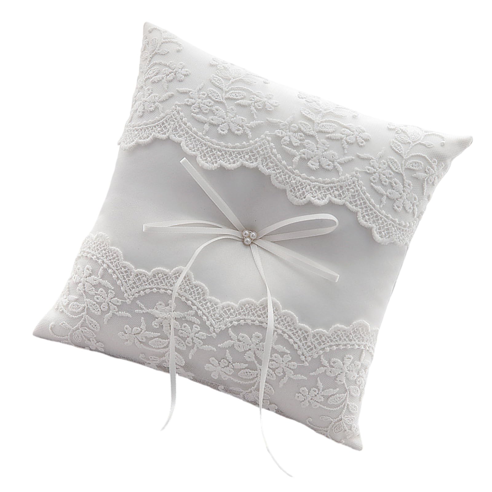 Buxuaaaa Exquisites Lace Rings Pillow Bridal Wedding Ceremony Pocket Rings Pillow for Creating Lasting Memories Soft