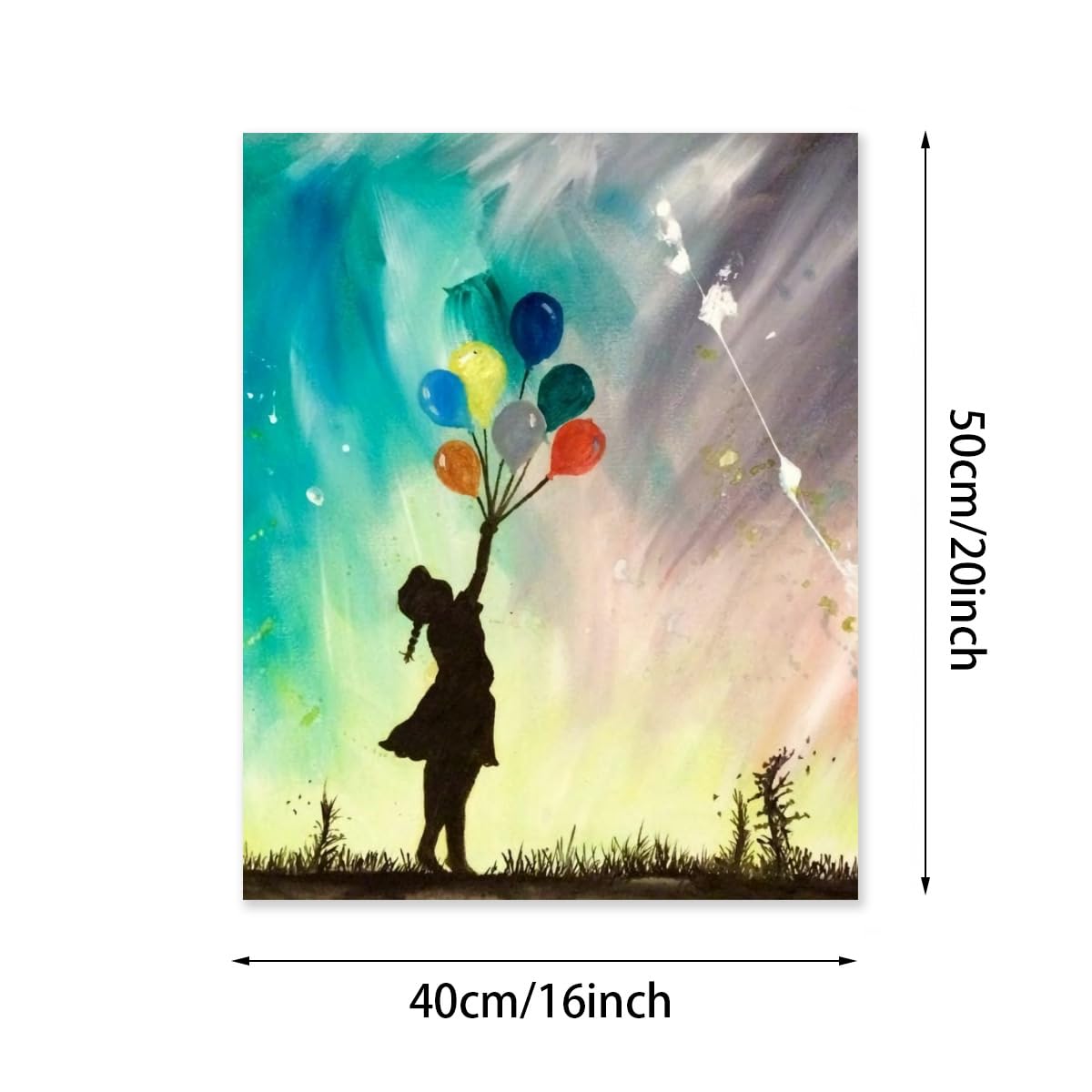 Amazon.co.jp: 油絵画 アートポスター バンクシー 女の子 赤い風船