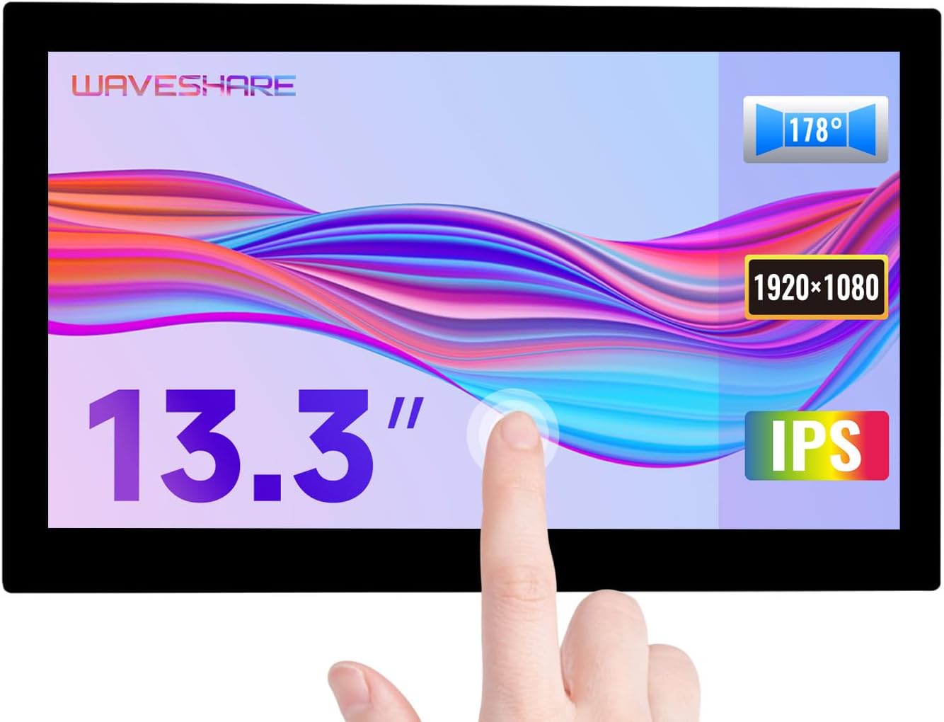 Amazon.co.jp: waveshare 13.3インチ 静電容量式タッチスクリーン LCD V2 ケース付き Raspberry Pi ...