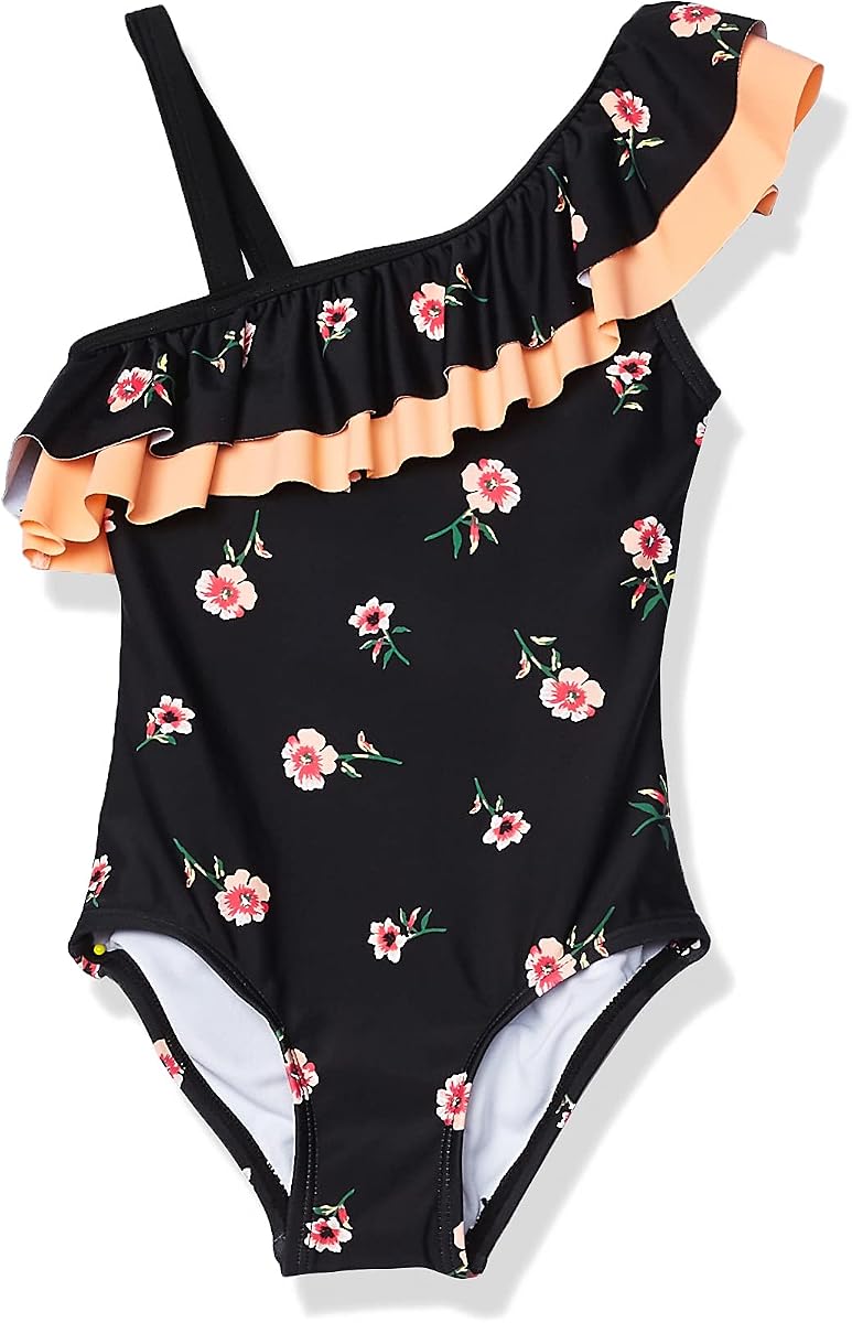 Kanu Surf Girls Morgan Floral Ruffle 1-Shoulder 1-piece Swimsuit