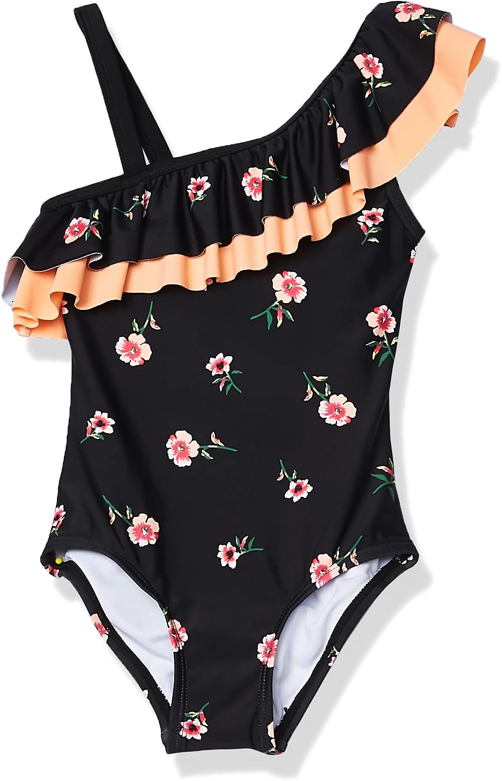 Girls Morgan Floral Ruffle 1-Shoulder 1-Piece Swimsuit