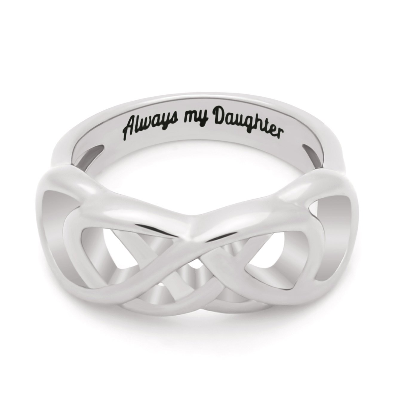 Double Infinity Ring for Daughter, Daughter Ring Infinity Ring, Promise Ring "Always My Daughter" Engraved on Simple Infinity Ring, Infinity Symbol Ring