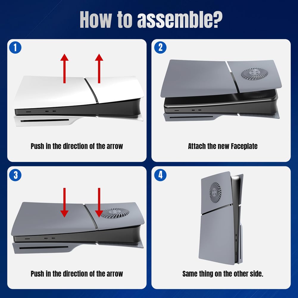 ABS Hard Shell Faceplate con sfiato di raffreddamento per PS5 Slim Disc/Digital Console per SLIM caso di sostituzione