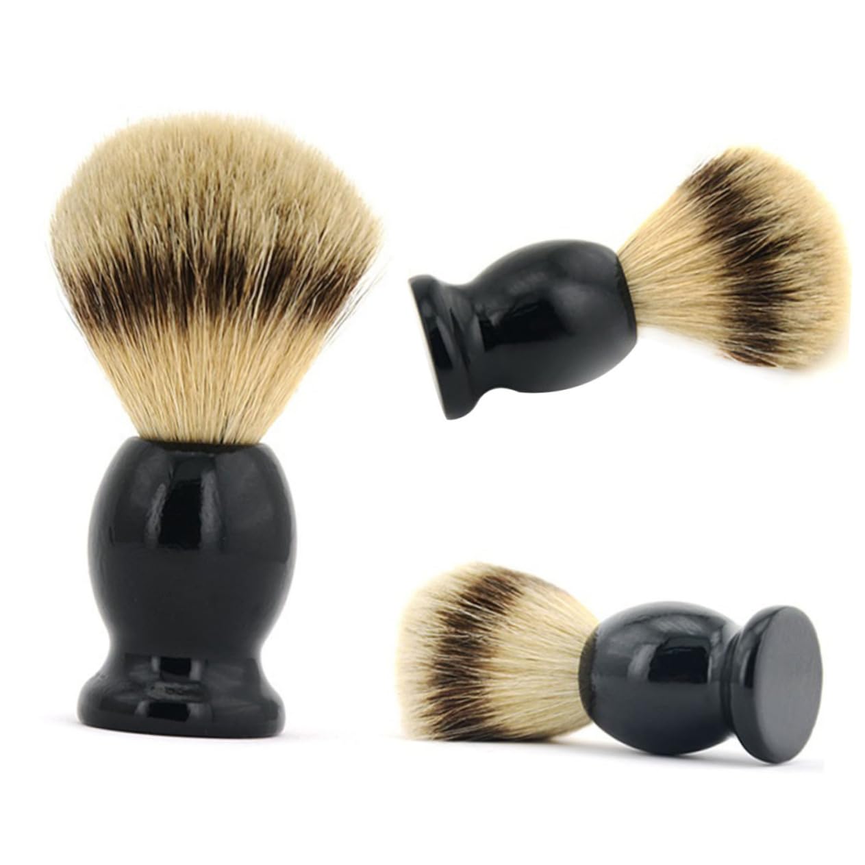 minkissy Beard Brush Set Bowl Shaving Kit Plastic Brush Easy Cleaning Small Size Beard Brush and Bowl Kit Black