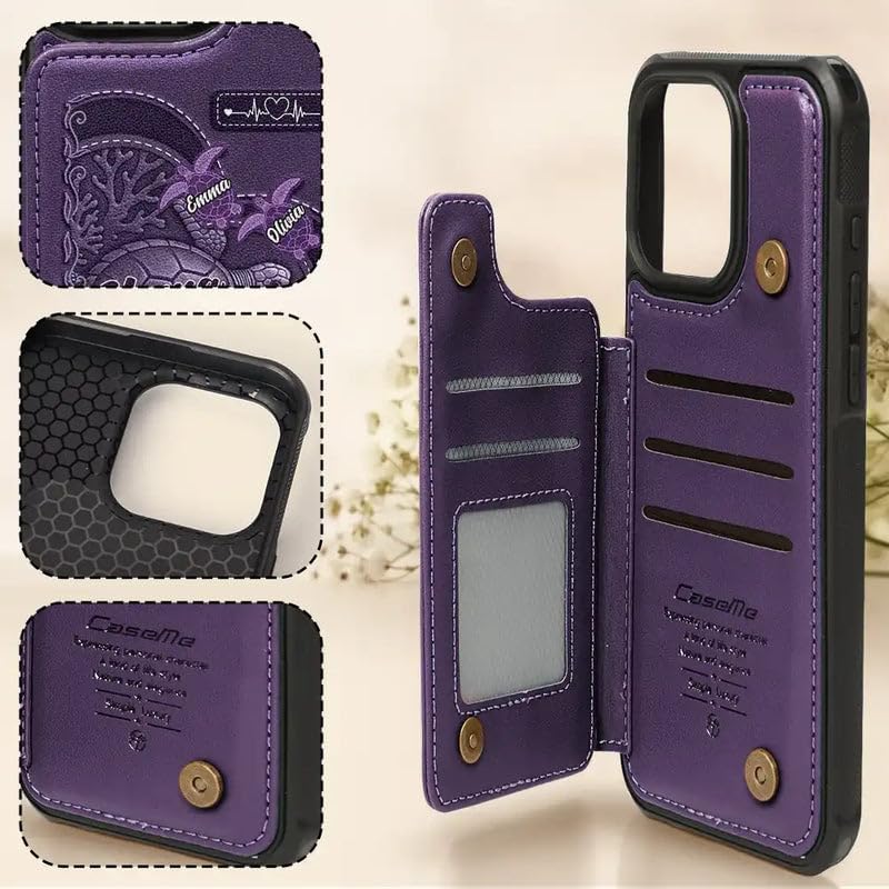 Miniatura 4 de Funda de cuero personalizada con tapa para iPhone  Regalo para abuela, mamá, cumpleaños, día de la madre, accesorio inspirado en el océano diario