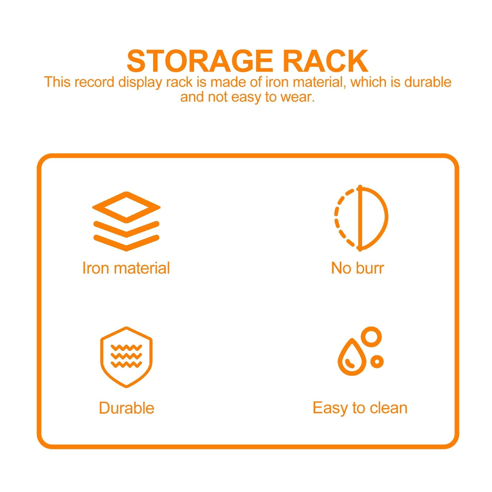 Porta Dischi in Vinile Nero in Ferro Capacità Grande, Design Moderno e Classico, Struttura Liscia e Arrotondata Facile da Pulire, per Camere e Dormitori
