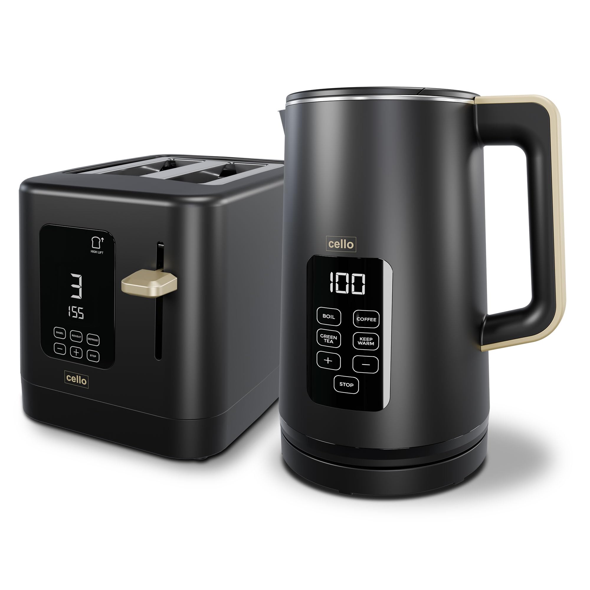 Cello Breakfast Bundle - Digital Kettle And 2 Slice Toaster