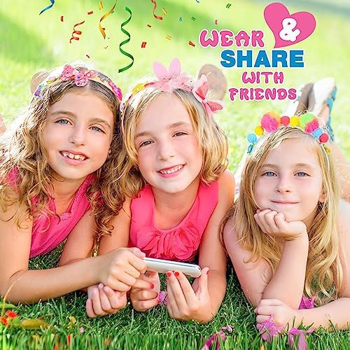 Girl Toys Age 3-12,Topunny Headband Making Kit Hair Accessories for Girls Toys for 3-12 Year Old Girls DIY Crafts for Kids 6-8 Birthday Gifts for 3-12 Year Old Girls 5