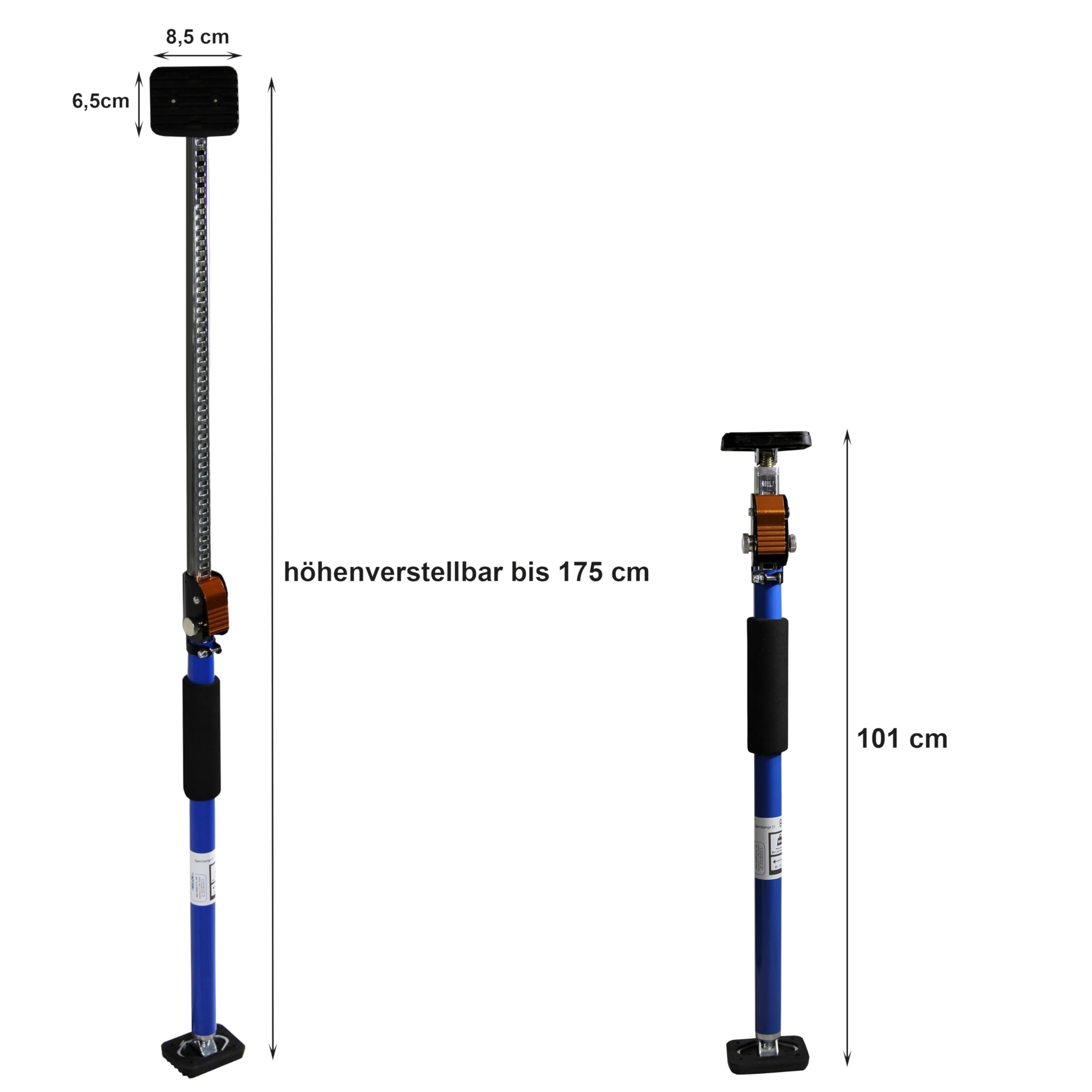 Sperrstange Klemmbalken Ladungssicherung Stahl 60Kg verstellbar 2 Stück 101-175 cm