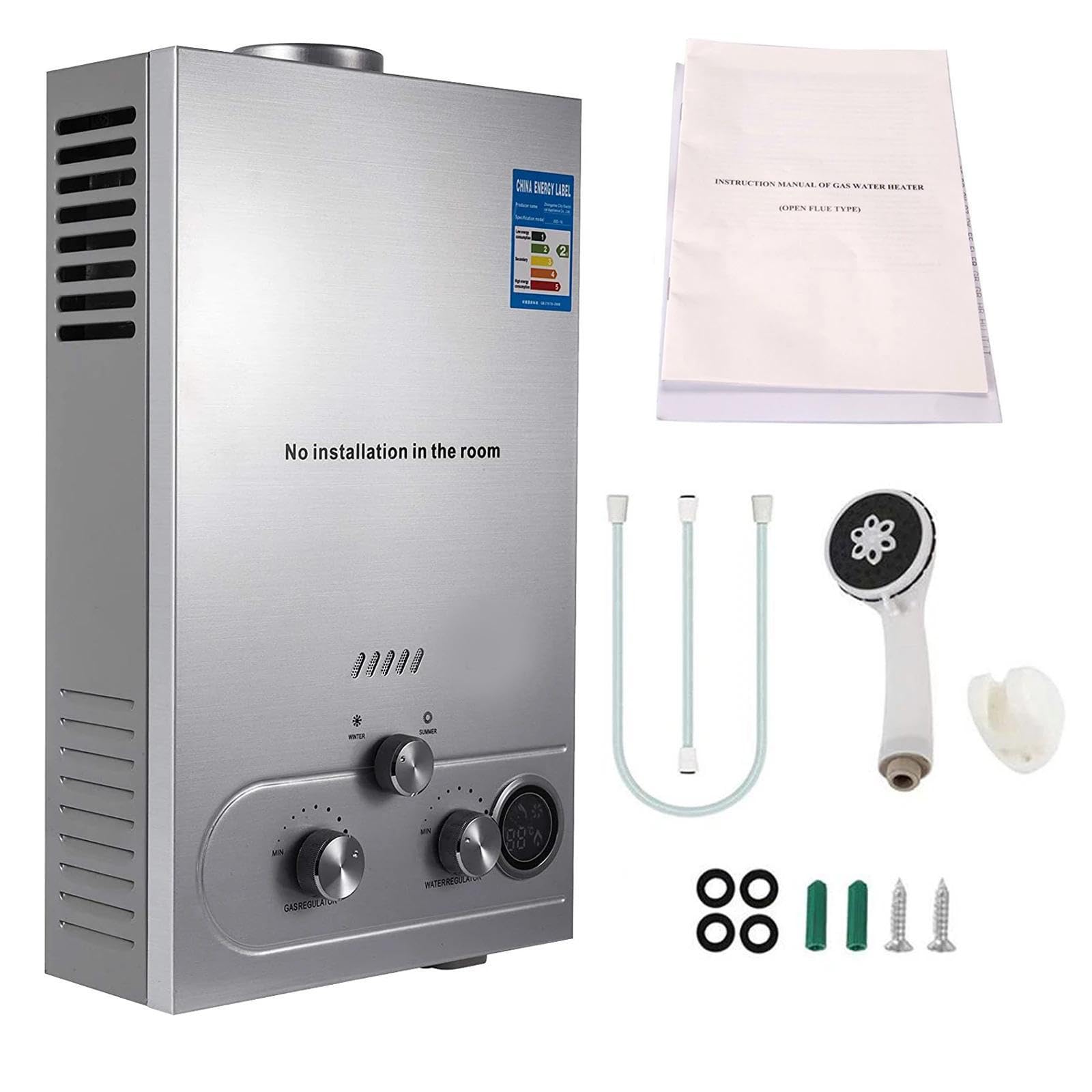 Scaldacqua a gas istantaneo GPL 16kW 6L (argento)