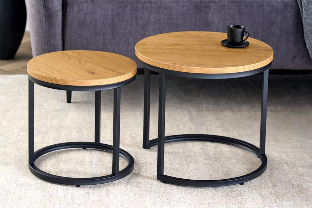 Beistelltische ELEGANCE 45cm - schwarz natur - MDF - 20 kg Belastbarkeit