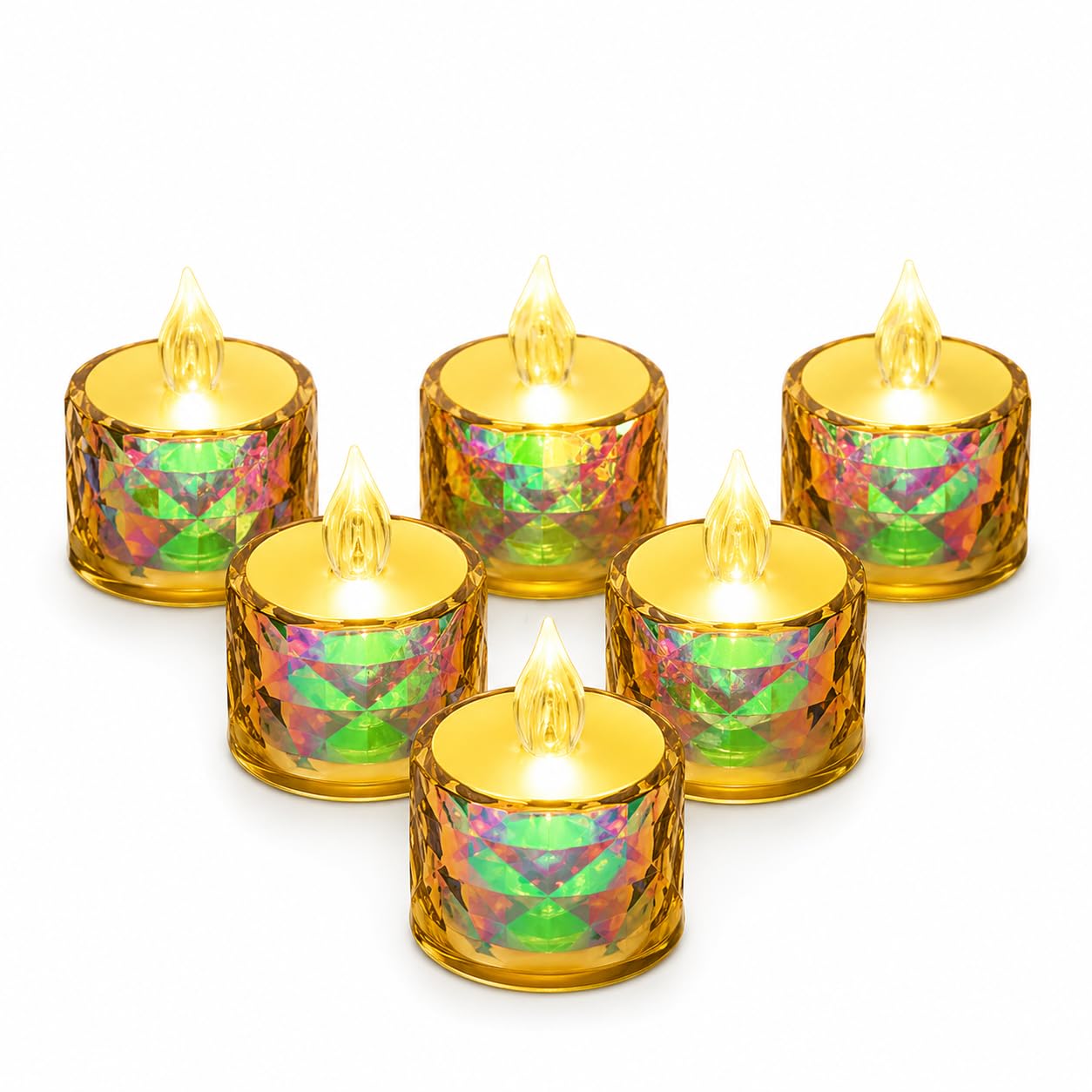 Crystals Reflection LED Tealight Candle Pack of 6-image-18