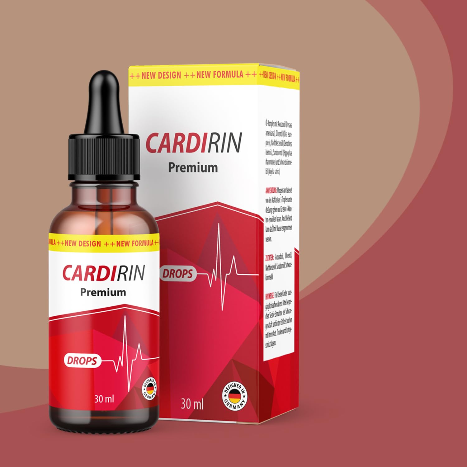 Cardirin Premium Drops | naturreines Pflanzenölkomplex | Qualität für Männer und Frauen | 30 ml pro Flasche (Rot 1)