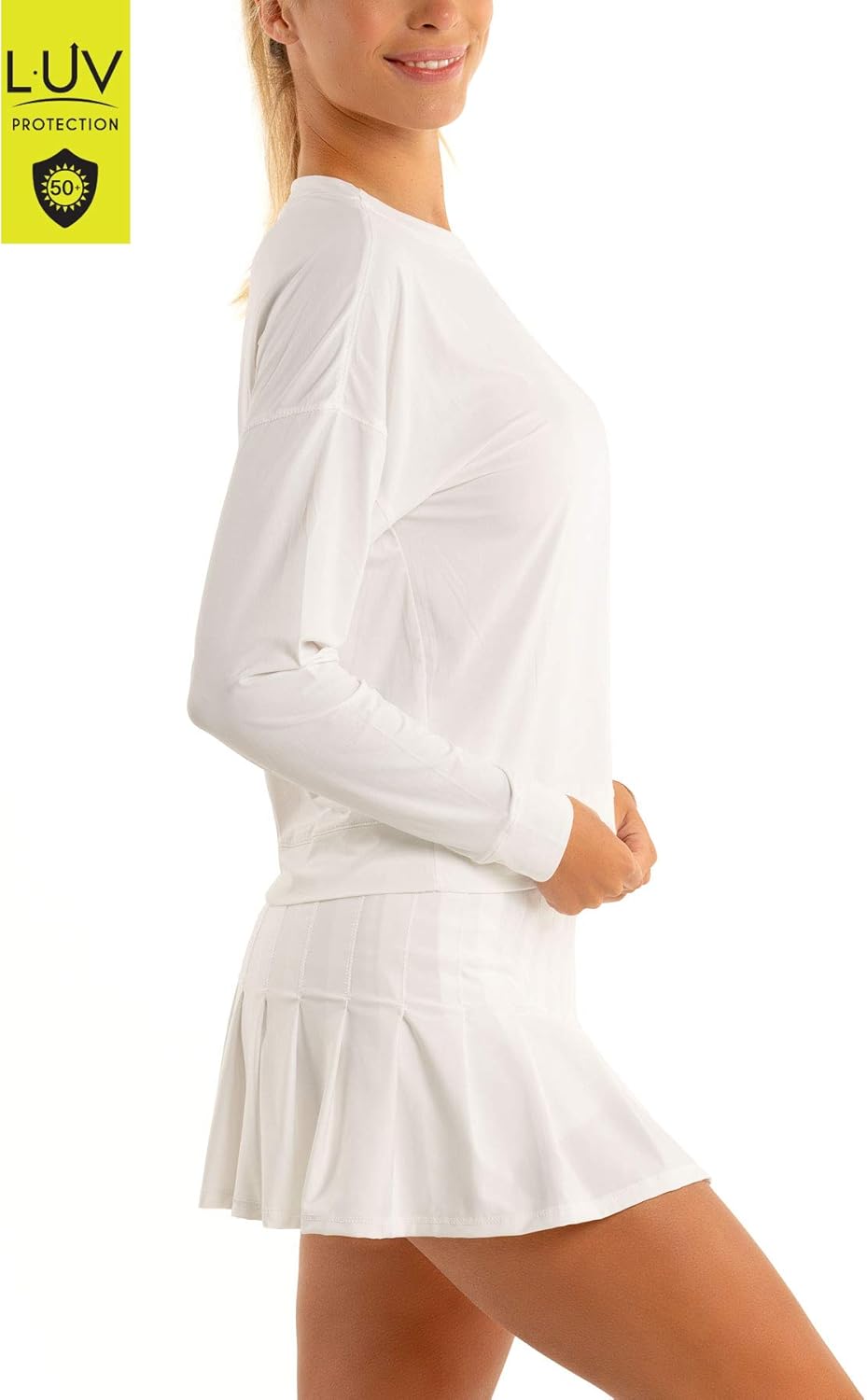 Lucky In Love Women's Hype Long Sleeve with UV Protection (White, XX-Large)