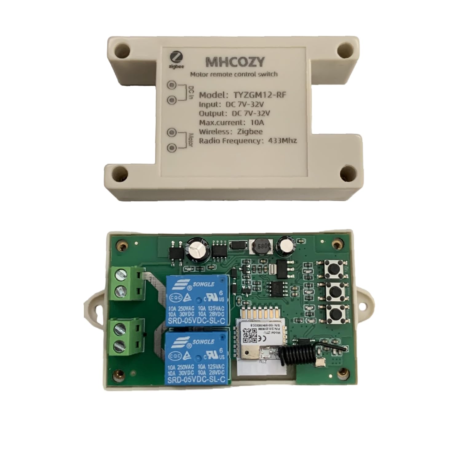 Tuya Smart Life App Zigbee Smart Wireless DC liniowy Acuator/Motor Forward Reverse Controller Relay Modul, współpracuje z Alexa (Tuya Zigbee Hub potrzebny)
