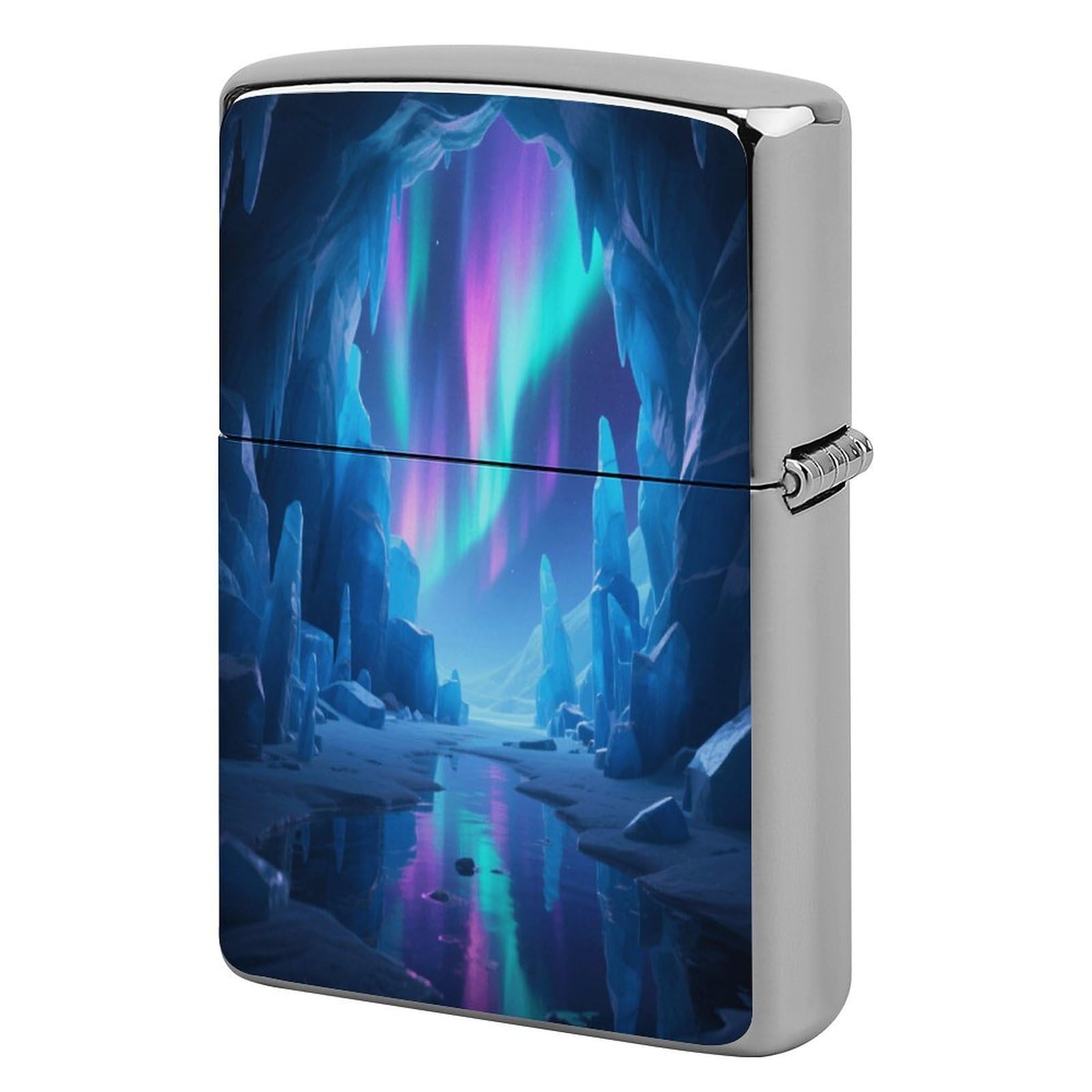 Fekiloot Style Ice Cave Wonders Lighter Case Cover Metal Lighter Case