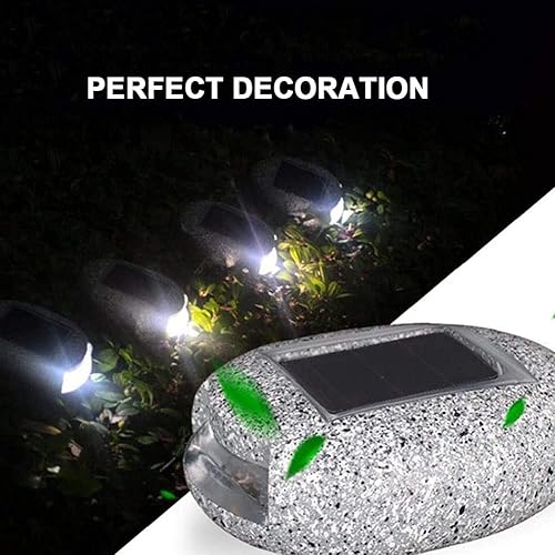 Miniatura 5 de Luces solares para jardín al aire libre, 6 unidades, impermeables, para paisaje rocoso, luces LED, lámpara de resina de piedra, focos de iluminación
