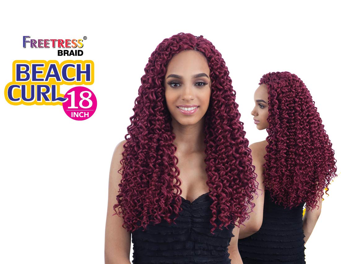 BEACH CURL 18" (6 Pack, 1 Jet Black) - Freetress Synthetic Crochet Braid