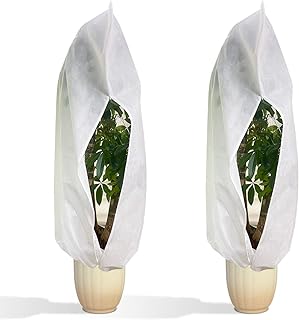 2 PACK Plant Frost Cover Bags, Large Size 180 cm x 120 cm Winter Plant Fleece Frost Protection Covers, Garden Plant Warming Frost Cloth Blanket Protecting Fruit Tree Potted Plants (180 cm x 120 cm)