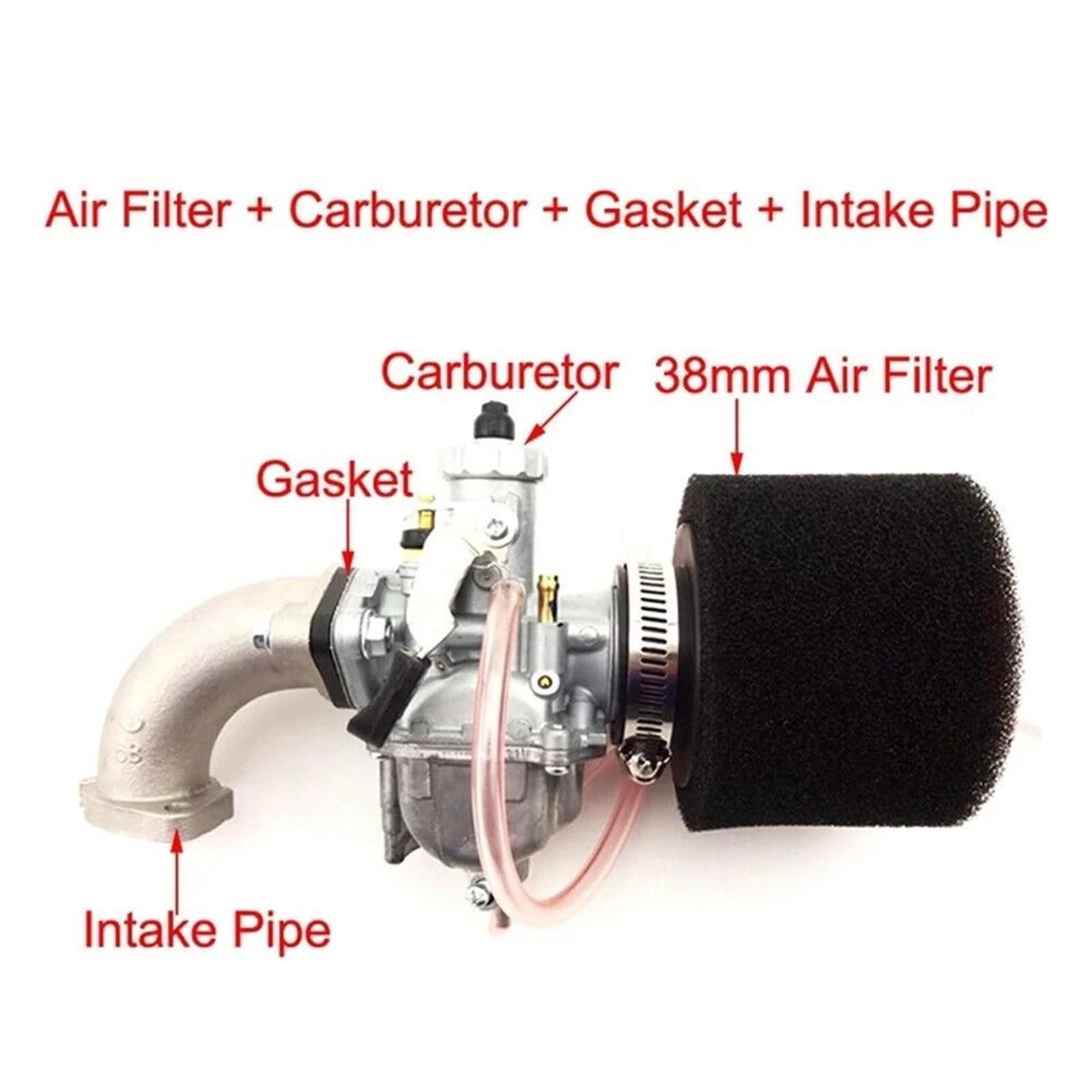Para Pit Dirt Bike 110cc 125cc 140cc para Lifan YX 26mm Kit de carburador accesorios tubo entrada(1 pc)