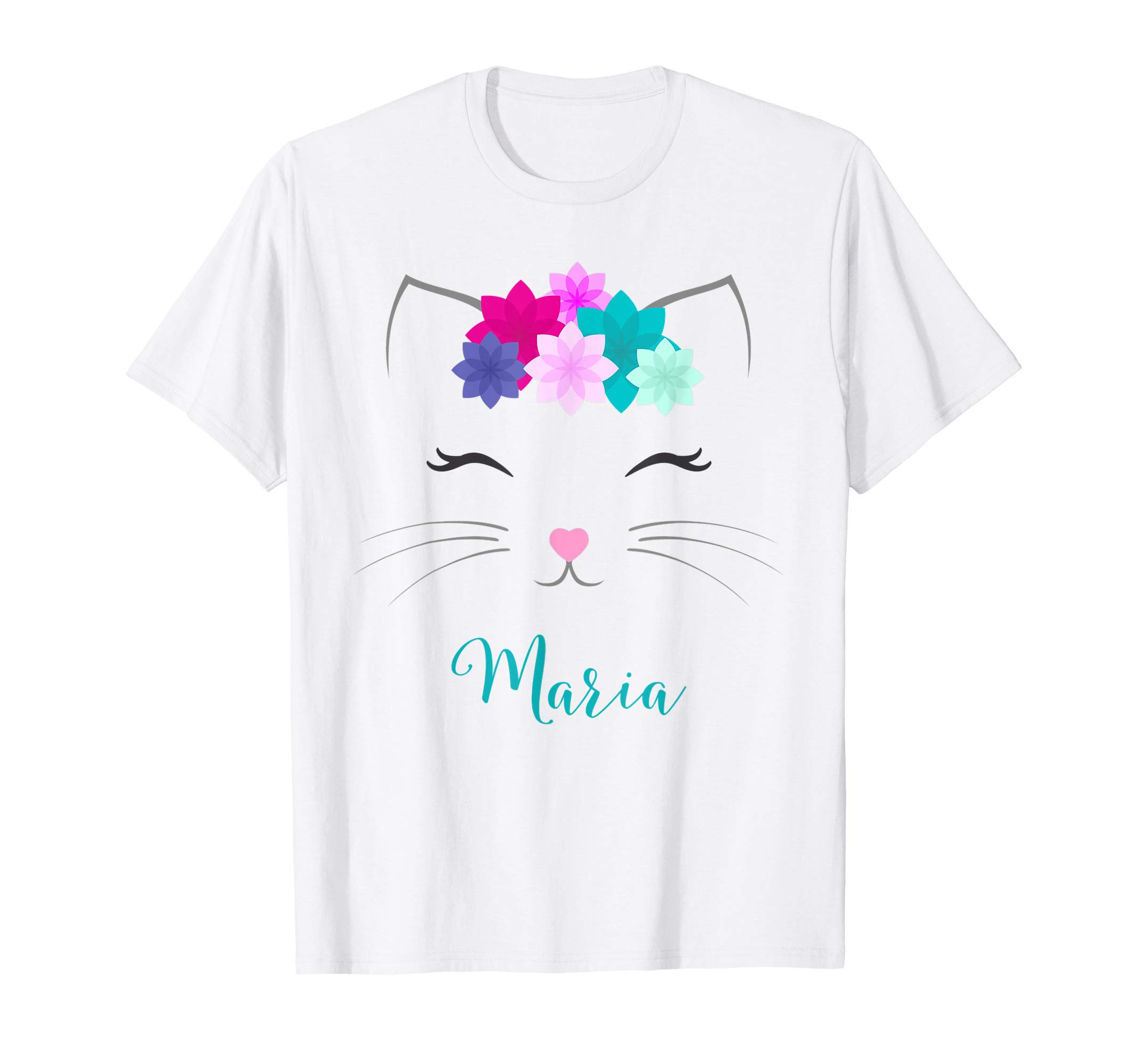 Maria Name Gift - Personalised Kitty Cat T-Shirt