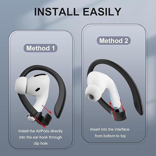Miniatura 5 de 2 pares de ganchos para las orejas de AirPods Pro 2, AirPods Pro, AirPods 3, 2 y 1, ganchos deportivos antideslizantes mejorados para AirPods 1, 2,