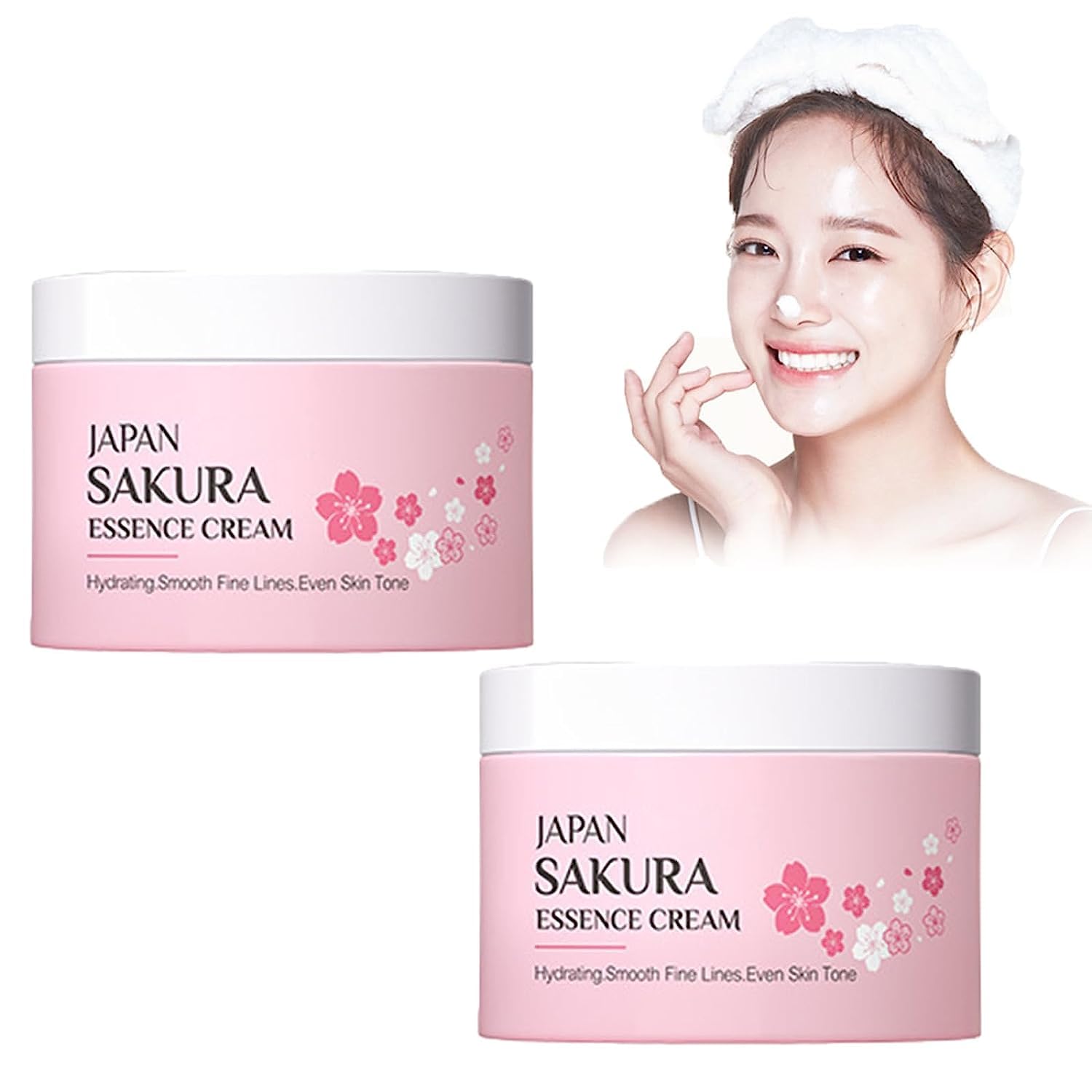 Ellen Ella 3-In-1 Tone Up Cream -Whitening, Japan Sakura Essence Cream, Sakura Tone Up Cream, Sakura Essence Cream Facial Moisturizer, for All Skin Types (2 Pcs)