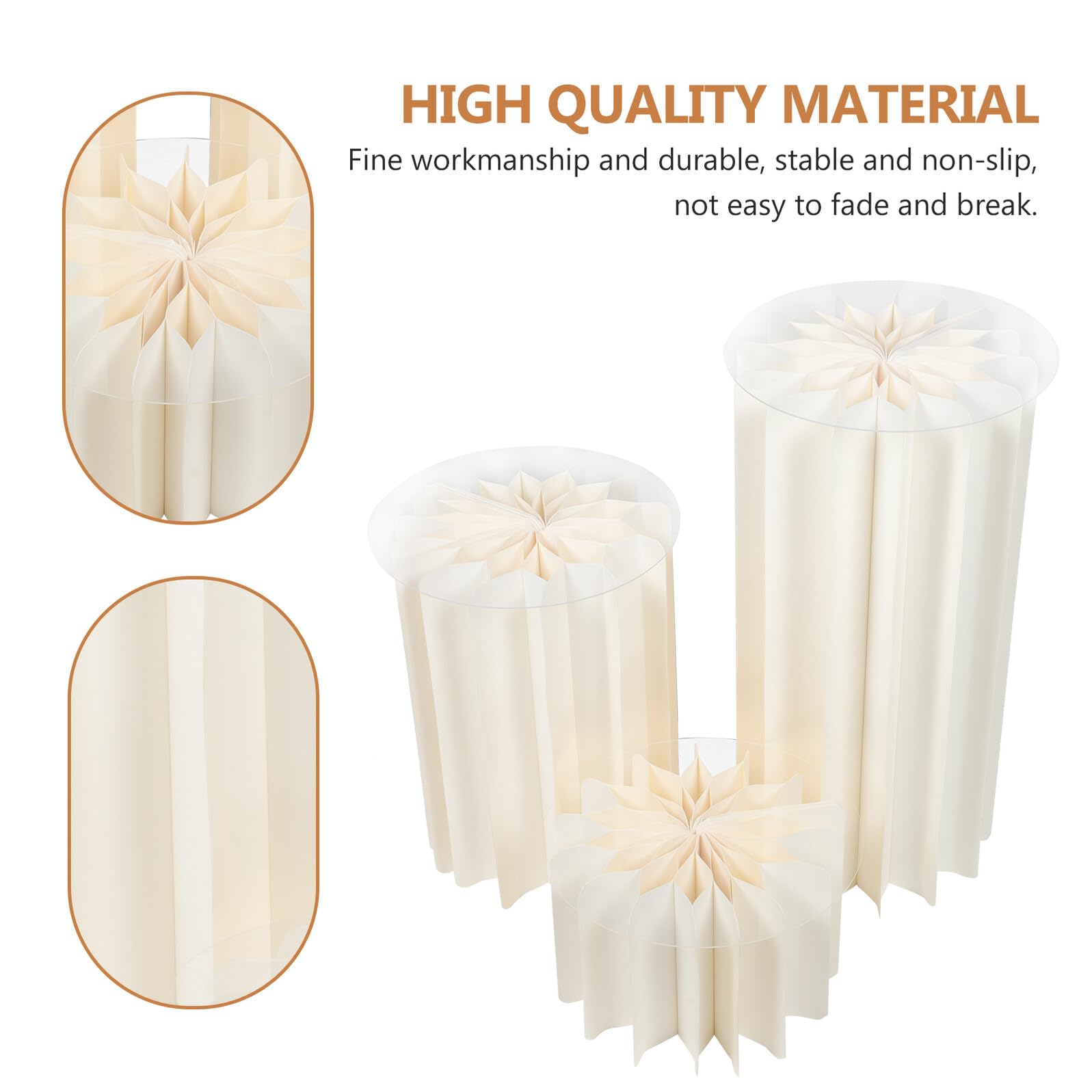 Colonne Romaine Deco Pliable en Papier pour Desserts, 1 Set Blanc
