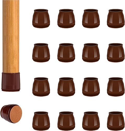 Miniatura 25 de 16 protectores cuadrados para patas de silla, almohadillas de fieltro, protectores de patas de silla para suelos de madera dura, fundas de silicona