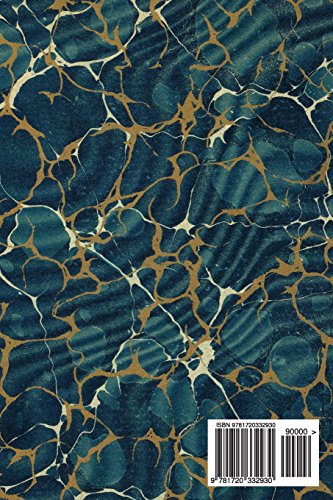 Journal: Fine Art Marble Notebook - Marbling Journal Teal Blue and Gold - 120 Blank Lined 6x9 Colleg