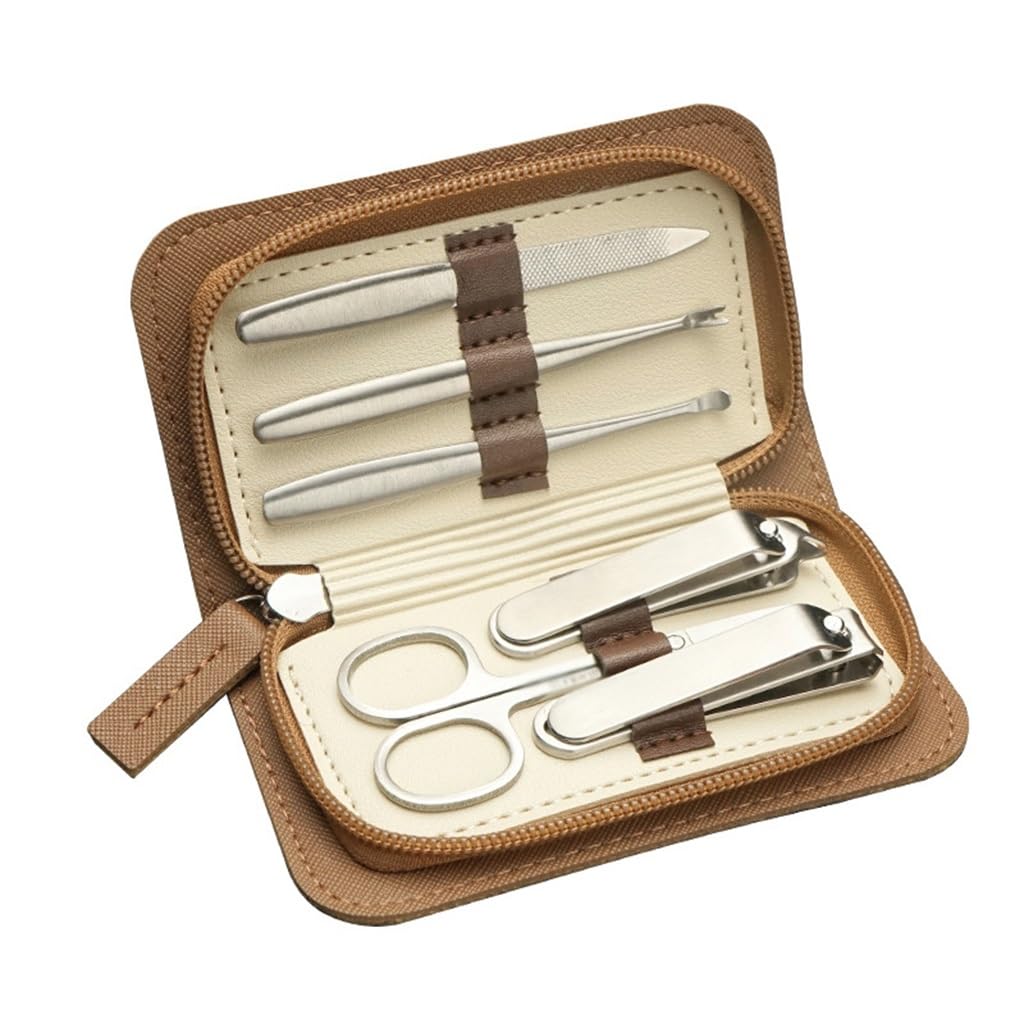 SaryEdge Nail Clipper Set 6-Piece Exfoliator Earpick Nail Manicure Full Set of Special Tools,D-As show,D-As show